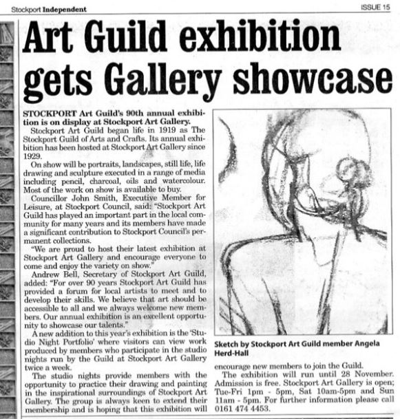 Newspaper article Stockport Art Guild